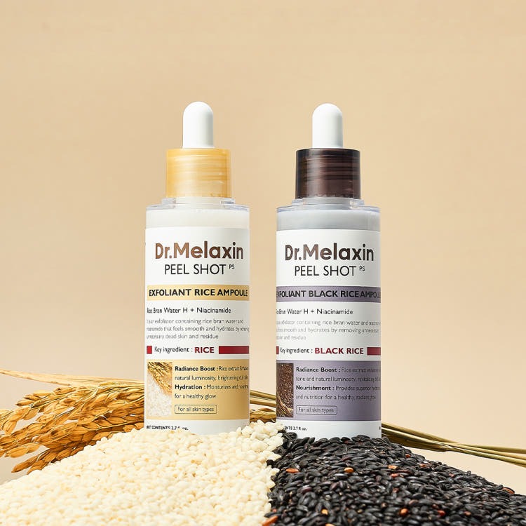 Dr.Melaxin Peelshot Exfoliant Black Rice+Rice Ampoule set