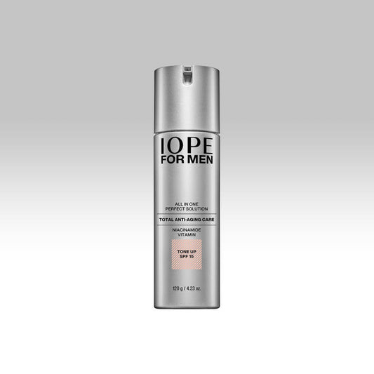IOPE For Men Perfect Solution Total Anti Aging Tone Up All In One 120g - Men's tone-up all-in-one moisturizer