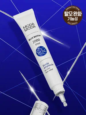 MODA MODA Blue Biotin 2000Shot Scalp Ampoule 20ml for targeted hairline and crown care