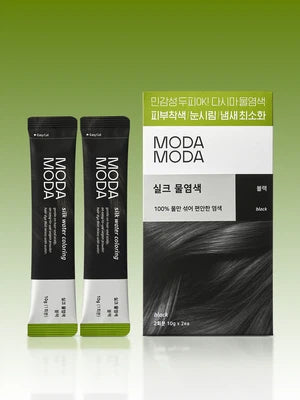 MODA MODA Silk Water Coloring Black powder hair dye 10g 2 sachets