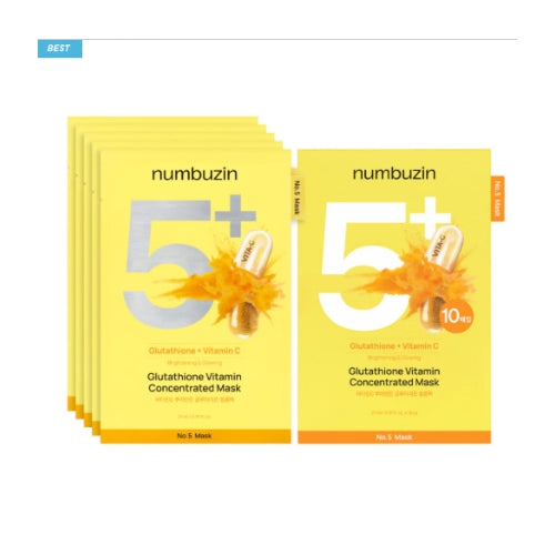 NUMBUZIN No.5 Glutathione Vitamin Concentrated Mask (10 Sheets)
