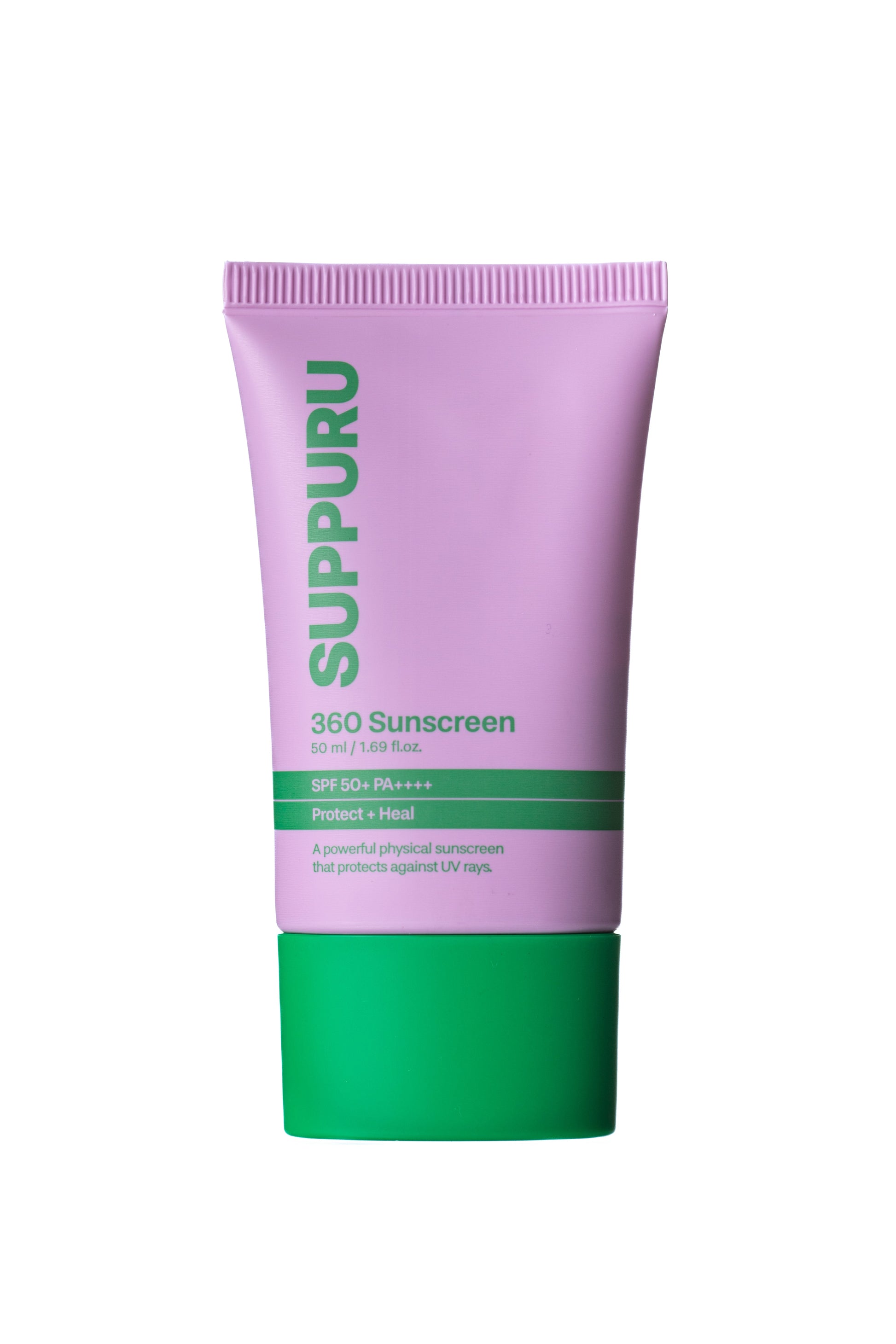 SUPPURU 360 Sunscreen 50ml tube – lightweight physical sunscreen for UVA/UVB protection