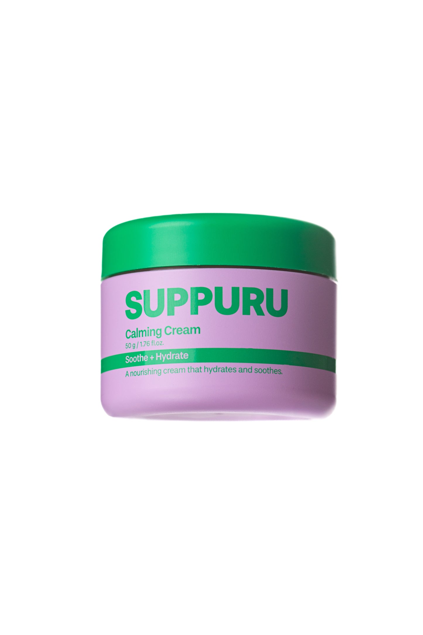 SUPPURU Calming Cream 50g jar – soothing vegan moisturizer for sensitive, irritated skin