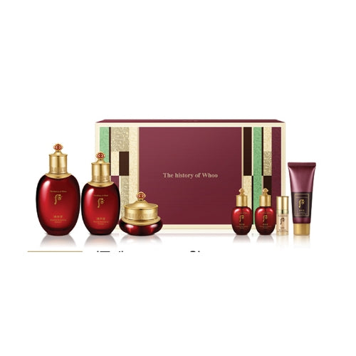 The Whoo Jinyulhyang Revitalizing Skincare Trio Set product set and packaging