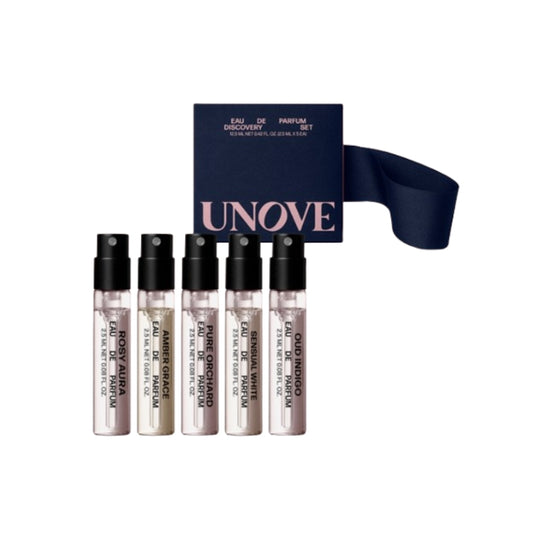 UNOVE Eau De Parfum Discovery Set mini perfume set with five signature fragrances 2.5ml x 5