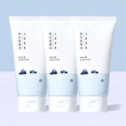 ROUND LAB 1025 Dokdo Cleanser 150ml 3ea set cleanser packaging image