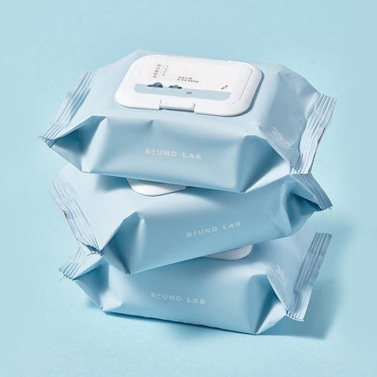 ROUND LAB 1025 Dokdo Cleansing Tissue 30ea - 3ea cleanser packaging image