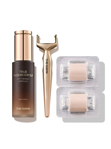 THE SAEM True Mushroom LX Elastic Lifting Ampoule & Microshot Set (30ml, Roller x2, Handle x1) product photo