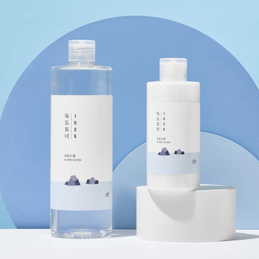 [2pcsset] ROUND LAB 1025 Dokdo Toner 500ml X Lotion 200ml toner bottle image