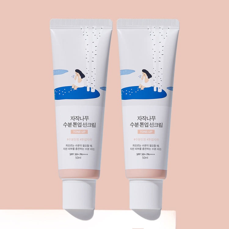 [2ea SET] ROUND LAB Birch Juice Moisturizing Tone Up Sunscreen 50ml (SPF 50+ PA++++) product image