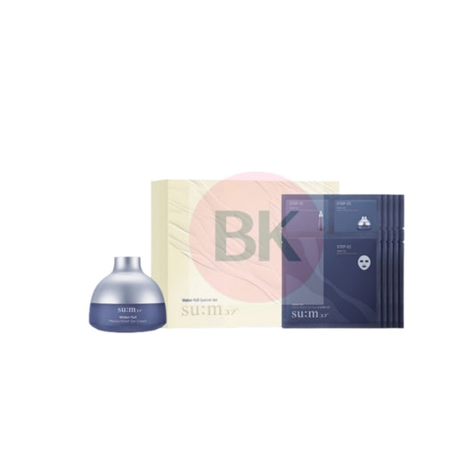 SUM37 Waterful Gel Cream 120ml Large Set with Waterful Gel Cream large size 120ml and Waterful Marine Relief Gel Mask 3 Step 5 sheets