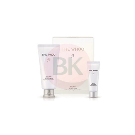 THE WHOO Gongjinhyang Seol Brightening Cleansing Foam Special Set with 180ml cleanser and 40ml mini cleansing foam