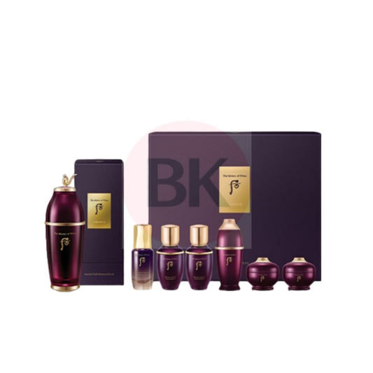 THE WHOO Whanyu Jinaek Essence Special Set with Whanyu Jinaek Essence 50ml, First Serum 15ml, Balancer 25ml, Lotion 25ml, Cream 25ml, and deluxe mini 3pcs